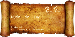 Nyókó Ida névjegykártya